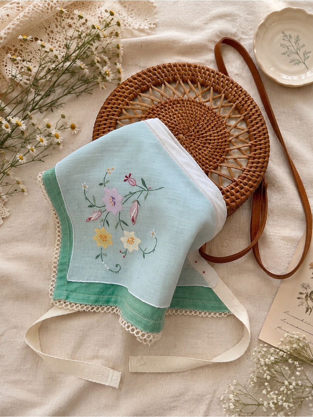 Handmade Linen Bandana Hair Scarf